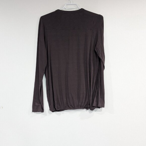 Repeat "The Shirt" Button Down Jersey Top Pockets Chocolate Brown Size Small - Picture 2 of 3